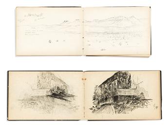 (SKETCHBOOKS.) Oliver Hazard Perry LaFarge. Two small albums of attractive drawings.